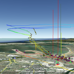 Takeoff/landing trails at Sydney Airport