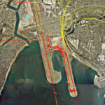 Close-up of parallel runways at Sydney Airport